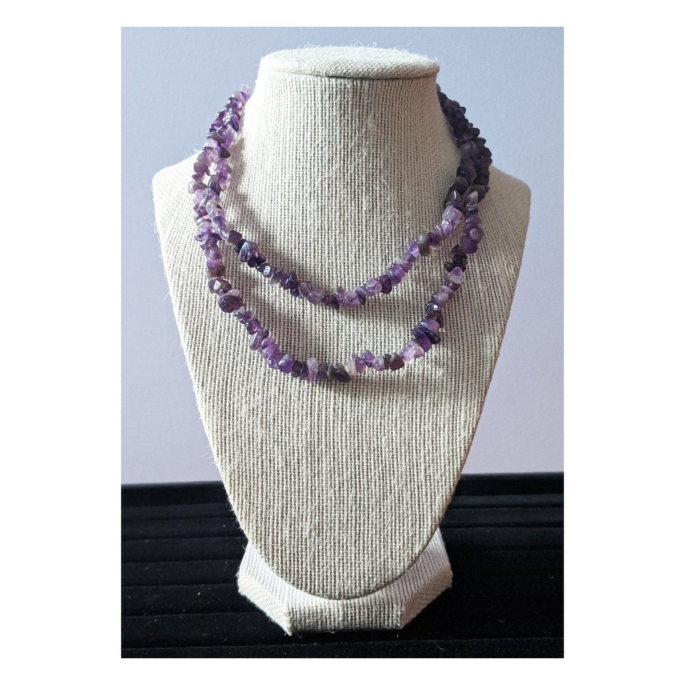 Long purple amethyst necklace